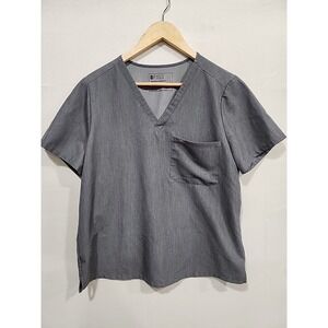 Figs Technical Collection Womens Size Large Grey, Short Sleeve Scrub Top‎